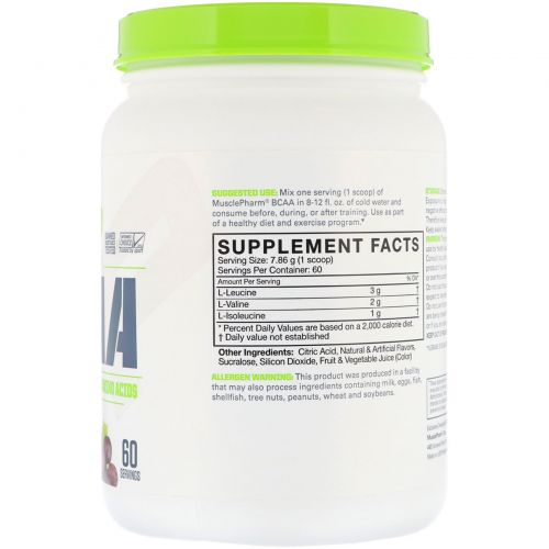 MusclePharm, BCAA Essentials, Grape, 1.04 lb (471.6 g)