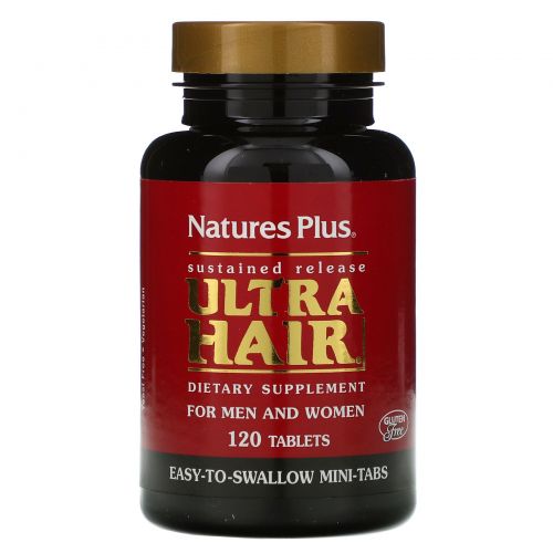 Nature's Plus, Ультра Волосы, устойчивое высвобождение для мужчин и женщин, 120 таблеток