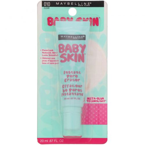 Maybelline, Основа под макияж Baby Skin Instant Pore Eraser, оттенок 010 бесцветный, 20 мл