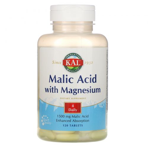 KAL, Malic Acid with Magnesium, 120 Tablets