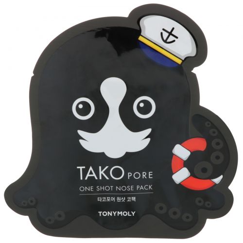 Tony Moly, Tako Pore, одноразовая упаковка для носа, 1 салфетка