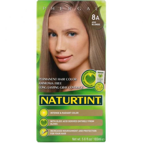 Naturtint, Стойкая краска для волос, 8A, пепельный блонд, 5,28 жидких унций (150 мл)