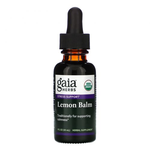 Gaia Herbs, Certified Organic, Lemon Balm Herb, 1 fl oz (30 ml)