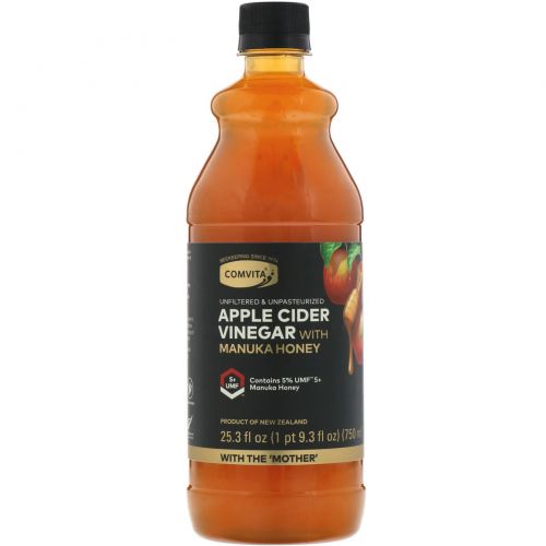 Comvita, Яблочный уксус с медом манука, UMF 5+, 25,3 ж. унц. (750 мл)
