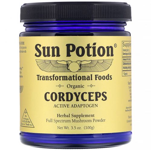 Sun Potion, Кордицепс, органический порошок из грибов, 100 г