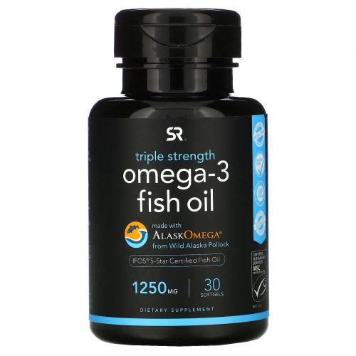 Sports Research, Omega-3 Fish Oil, Triple Strength, 1250 mg, 30 Softgels