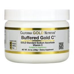California Gold Nutrition, Забуференный витамин C, порошок витамина C, некислый, аскорбат натрия, 238 г (8,40 унций)