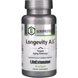 Life Extension, Geroprotect, Longevity A.I., 30 капсул