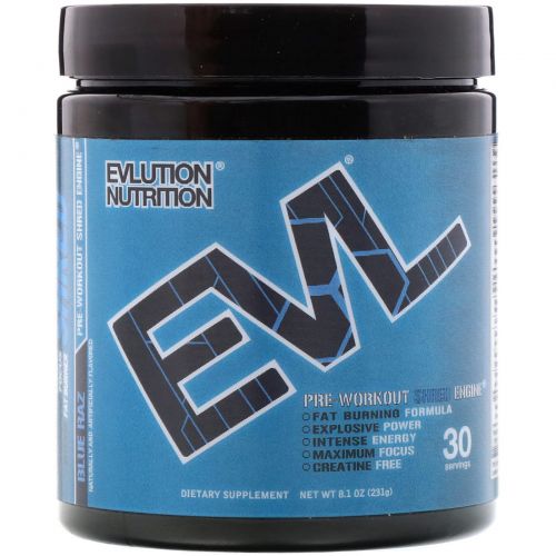 EVLution Nutrition, ENGN Shred, предтренировочный Blue Raz, 231 г (8,1 унций)