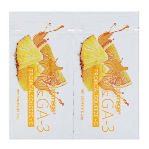 Coromega, Omega3+D Squeeze, Tropical Orange, 30 Squeeze Packets, (2.5 g)