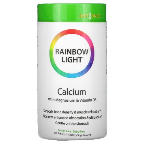 Rainbow Light, Just Once, Пищевой кальций, 180 таблеток