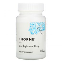 Thorne Research, Zinc Bisglycinate, 15 mg,  60 Capsules