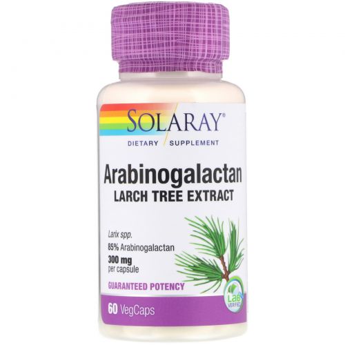 Solaray, Arabinogalactan Leaf Extract, 300 mg, 60 Vegcaps