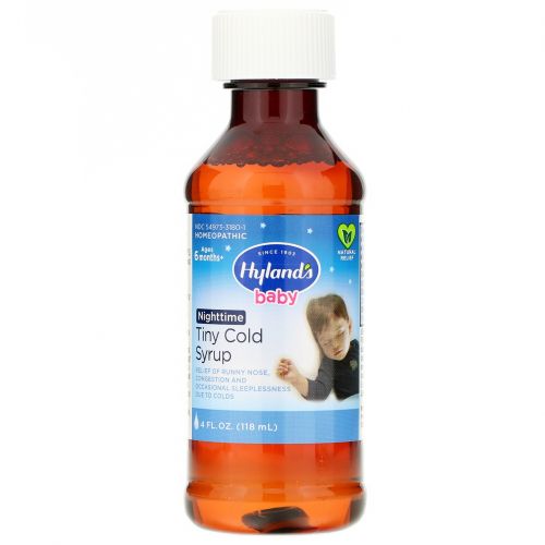 Hyland's, Детский сироп от простуды Nighttime Tiny Cold Syrup, 4 жидких унции (118 мл)