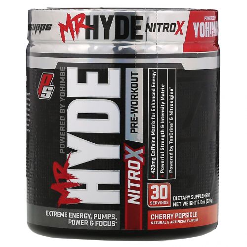 ProSupps, Mr. Hyde, Nitro X, предтренировочный комплекс со вкусом вишневого мороженого, 228 г (8,0 унций)