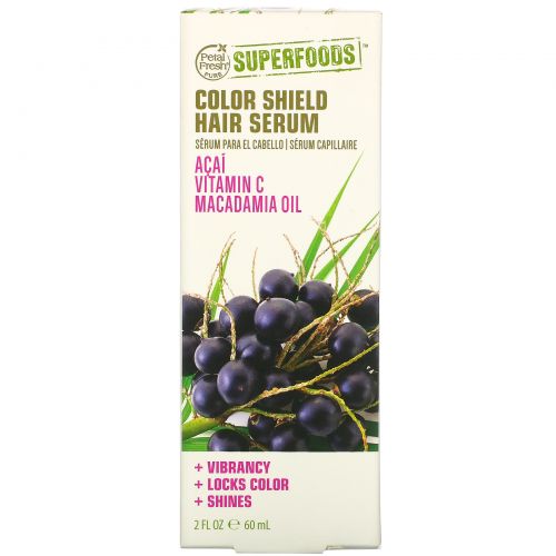 Petal Fresh, Pure, SuperFoods for Hair, Color Shield Leave-In Hair Serum, Acai, Vitamin C & Macadamia Oil, 2 fl oz (60 ml)