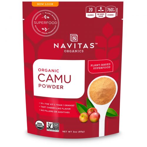 Navitas Organics, Органический порошок камю, сырой порошок камю-камю, 3 унции (85 г)