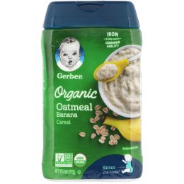 Gerber, Organic Oatmeal Cereal, Sitter, Banana , 8 oz (227 g)
