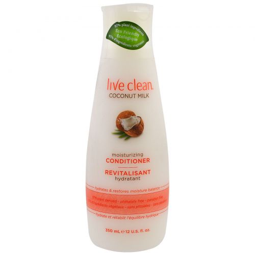 Live Clean, Moisturizing Conditioner, Coconut Milk, 12 fl oz (350 ml)