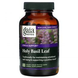 Gaia Herbs, Листья базилика, 120 растительных фитокапсул с жидкостью внутри