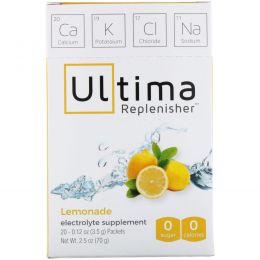 Ultima Health Products, "Предельный восполнитель", порошок электролитов со вкусом лимонада, 20 пакетиков, 0,12 унций (3,5 г)