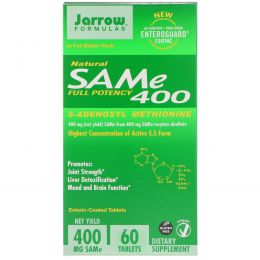 Jarrow Formulas, SAM-e (S-аденозил-L-метионин ) 400, 60 таблеток