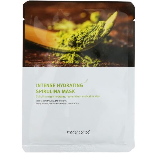 Biorace, Intense Hydrating Spirulina Mask, 1 Sheet, 0.84 fl oz (25 ml)