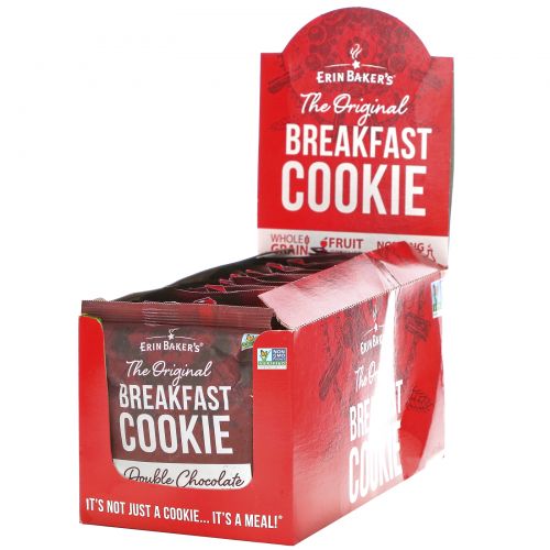 Erin Baker's, The Original Breakfast Cookie, Double Chocolate Chunk, 12 Cookies, 3 oz (85 g) Each