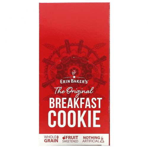 Erin Baker's, The Original Breakfast Cookie, Double Chocolate Chunk, 12 Cookies, 3 oz (85 g) Each