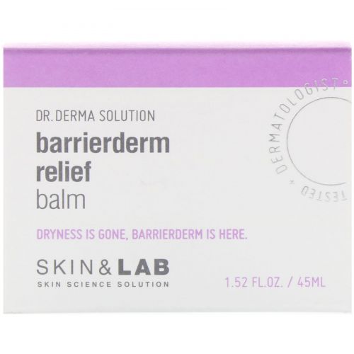 Skin&Lab, Серия Dr. Derma Solution, успокаивающий бальзам для восстановления кожного барьера, 45 мл