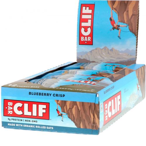 Clif Bar, Energy Bar, Blueberry Crisp, 12 Bars, 2.4 oz (68 g) Each