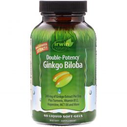 Irwin Naturals, Double-Potency Ginkgo Biloba, 60 Liquid Soft-Gels