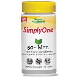 Super Nutrition, Simply One, 50+ тройная мужская сила, 90 таблеток