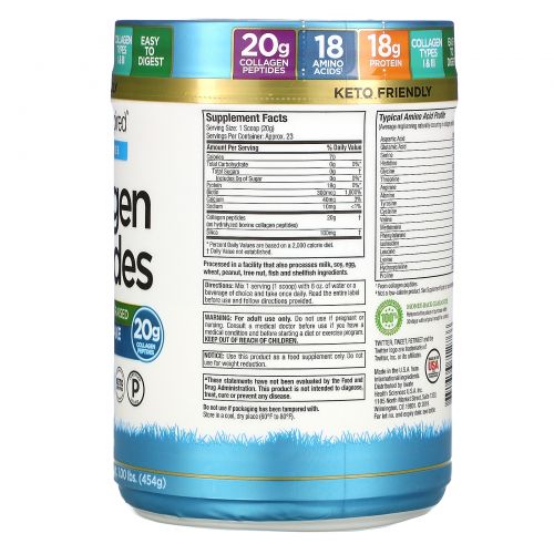 Purely Inspired, Collagen Peptides, Unflavored, 1.00 lb (454 g)