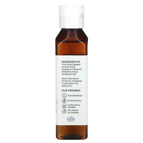 Aura Cacia, Масло для естественного ухода за кожей, из виноградных косточек, 4 жидких унции (118 мл)