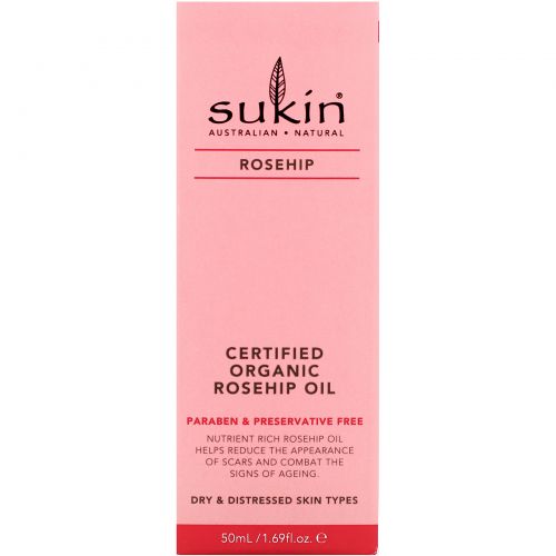 Sukin, Certified Organic Rosehip Oil, Rosehip, 1.69 fl oz (50 ml)