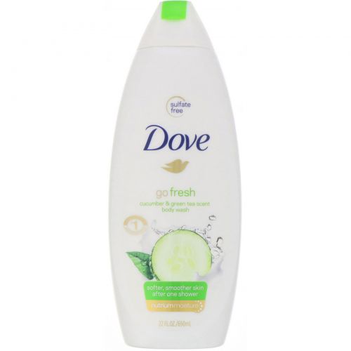 Dove, Гель для душа Go Fresh, аромат «Огурец и зеленый чай», 650 мл