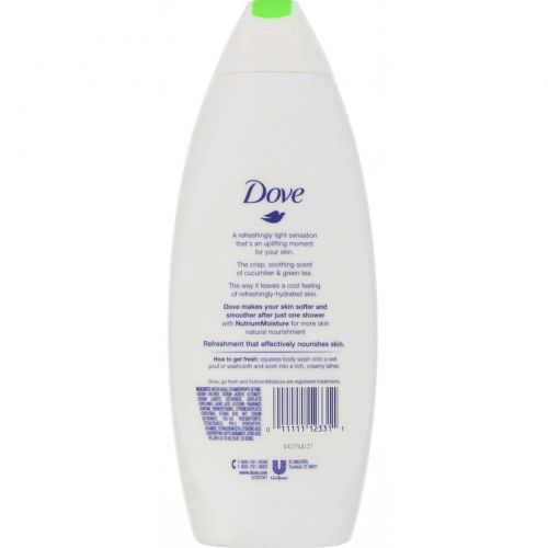 Dove, Гель для душа Go Fresh, аромат «Огурец и зеленый чай», 650 мл