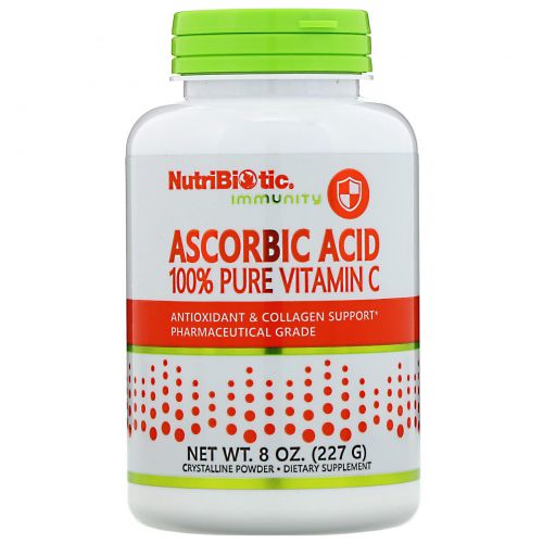 NutriBiotic, Аскорбиновая кислота, 100% чистый витамин C, кристаллический порошок, 8 унций (227 г)