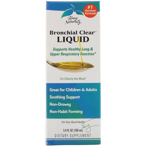 EuroPharma, Terry Naturally, Bronchial Clear Liquid, 3.4 fl oz (100 ml)