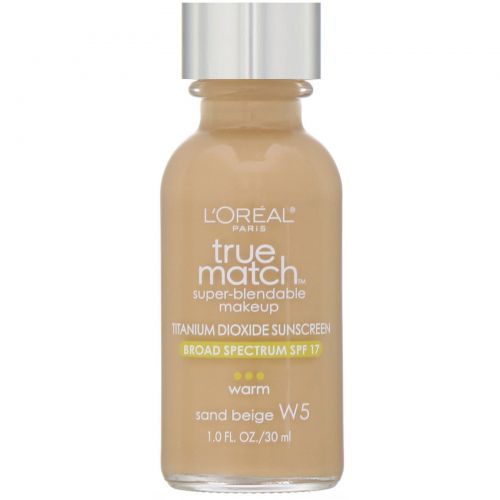 L'Oreal, True Match Super-Blendable Makeup, W5 Sand Beige, 1 fl oz (30 ml)