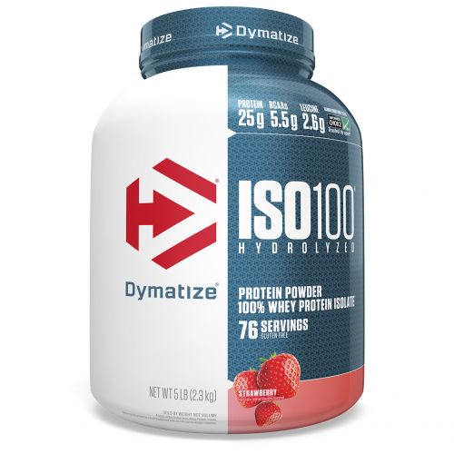 Dymatize Nutrition, ISO100 Hydrolyzed, 100% Whey Protein Isolate, Strawberry, 5 lbs (2.3 kg)