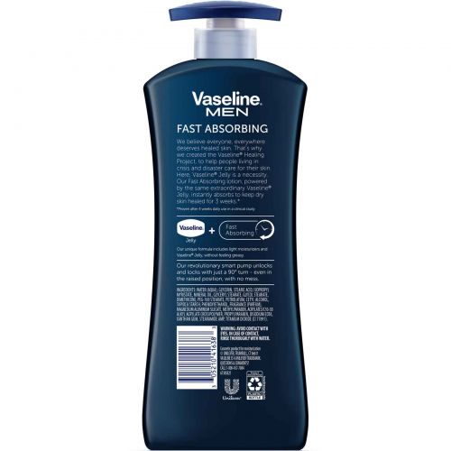 Vaseline, Быстро впитывающийся лосьон для лица и тела Men, 600 мл