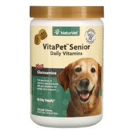 NaturVet, VitaPet Senior Daily Vitamins, Plus Glucosamine, 120 Soft Chews, 12.6 oz (360 g)