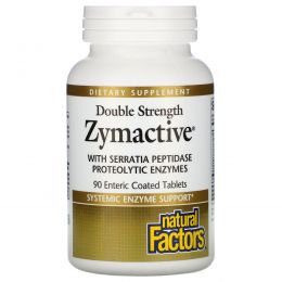 Natural Factors, Zymactive, двойная сила, 90 таблеток в кишечнорастворимой оболочке