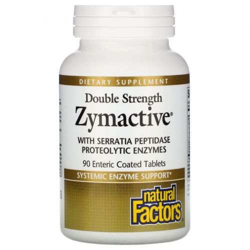 Natural Factors, Zymactive, двойная сила, 90 таблеток в кишечнорастворимой оболочке