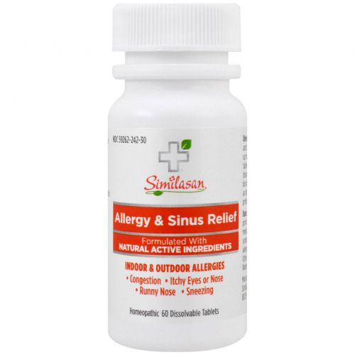 Similasan, Allergy & Sinus Relief, Sabadilla & Cardiospermum Actives, 60 Dissolvable Tablets