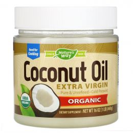 Nature's Way, Органическое кокосовое масло холодного отжима (Extra Virgin), 16 унций (454 г)