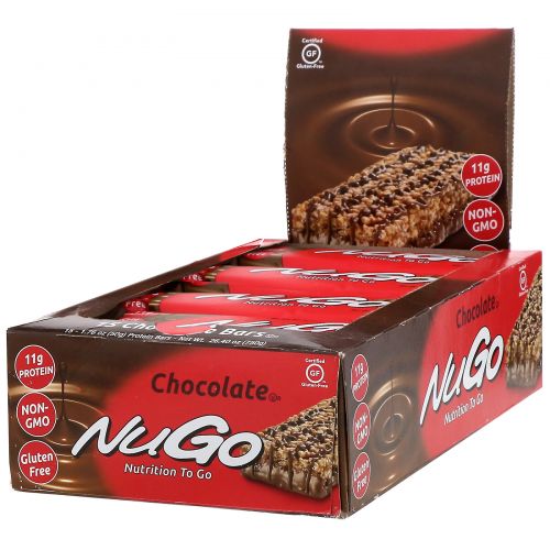 NuGo Nutrition, Питательный батончик, шоколад, 15 батончиков, 50 г каждый
