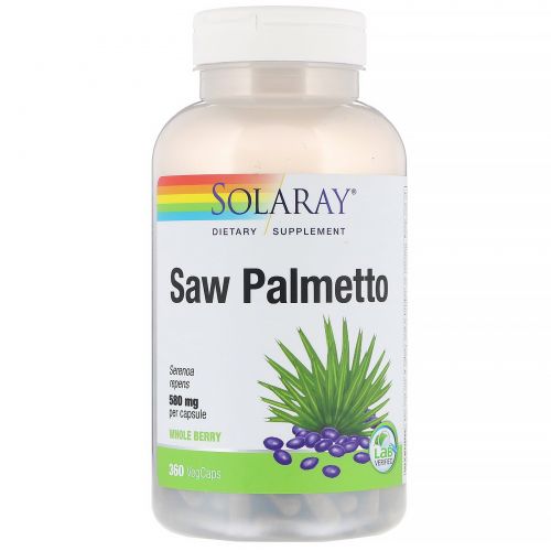 Solaray, Saw Palmetto Whole Berry, 360 VegCaps